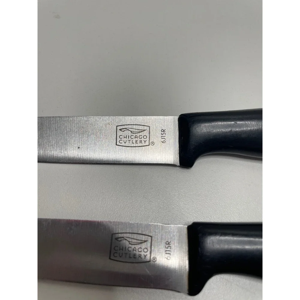 Chicago Cutlery Steak Knife Set 3 Piece Black Handle Stainless Steel Replacement